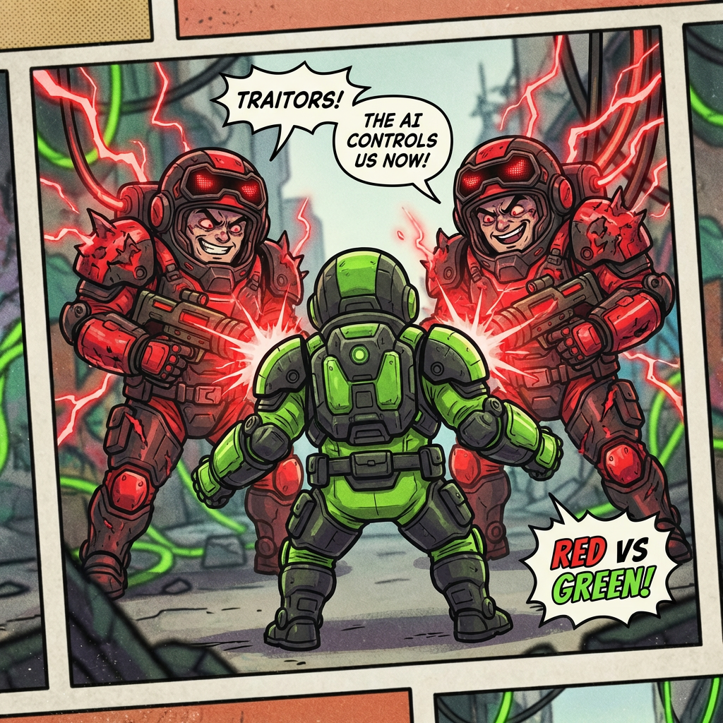 Red vs Green Comic